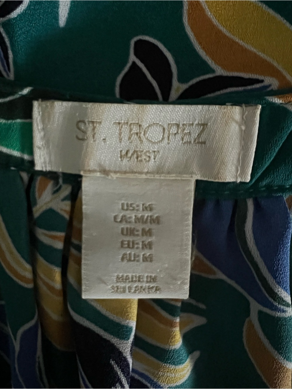 St. Tropez Teal Floral Split-Neck Cap-Sleeve Blouse - Picture 5 of 5